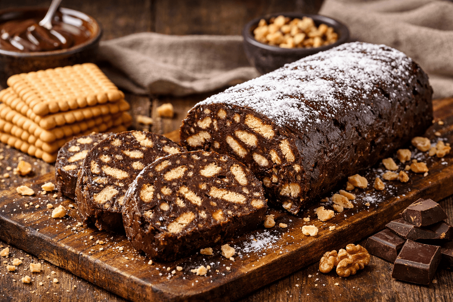 Σοκολατένιος κορμός ψυγείου με πτι μπερ